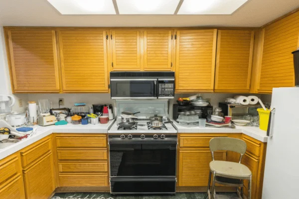 Outdated lighting that makes the space feel dull